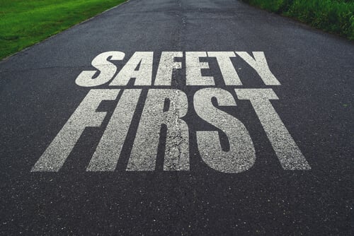 Safety,First,,Message,On,The,Road.,Concept,Of,Safe,Driving