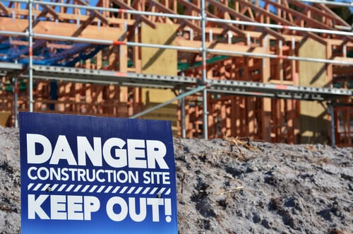 Danger,Contraction,Keep,Out,Site,Sign,In,A,New,Home